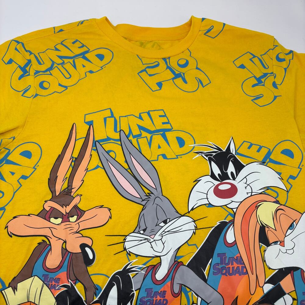 Space Jam Large‎ Yellow Tune Squad All Over Print Crewneck T-Shirt